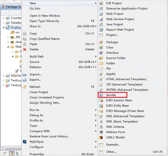 MyEclipse��һ��Servlet���� -���Win7ϵͳ��MyEclipse��Tomcat�����й�����