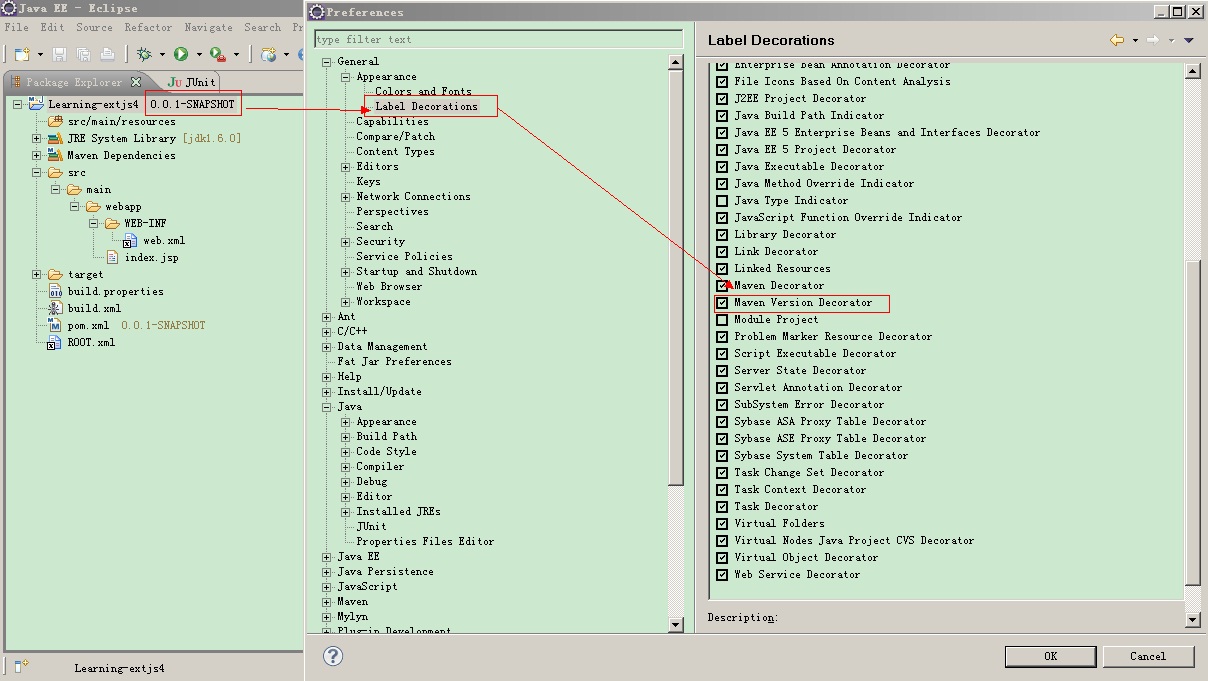 eclipse���@ʾmaven�����Ŀ�İ汾��Ϣ