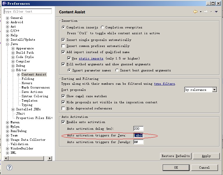 Eclipse�����Զ�������ʾ���ܵ�����