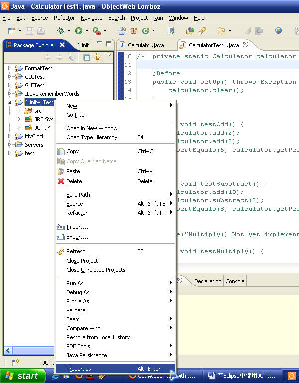 ��Eclipse��ʩ��JUnit4���е�Ԫ���ԣ�����ƪ