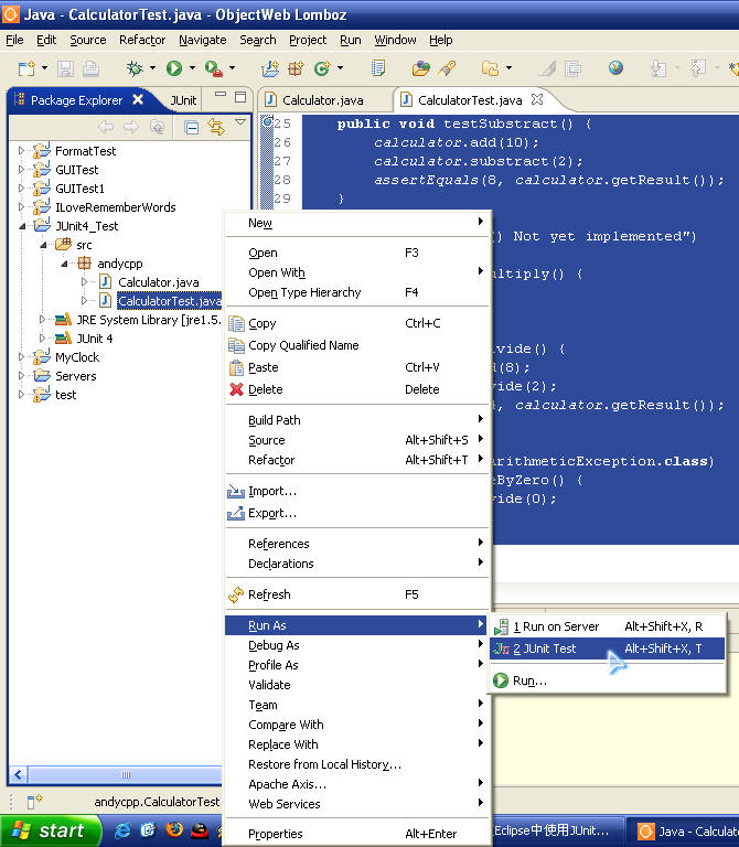 ��Eclipse��ʩ��JUnit4���е�Ԫ���ԣ�����ƪ