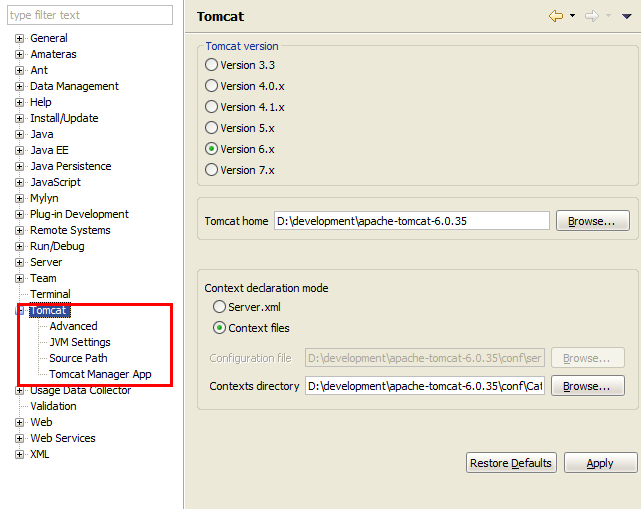 安装eclipse上的tomcat插件