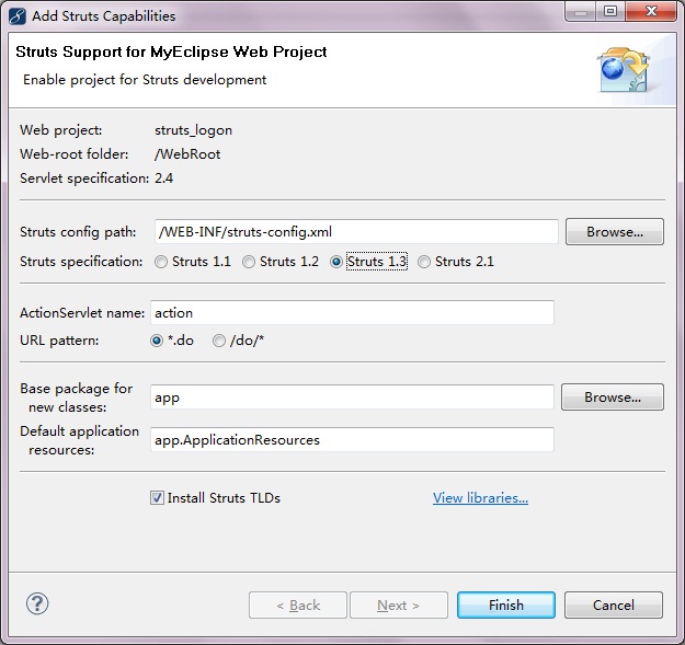 ���ֽ̳̣�ʹ��MyEclipse����Struts1.x Ӧ��
