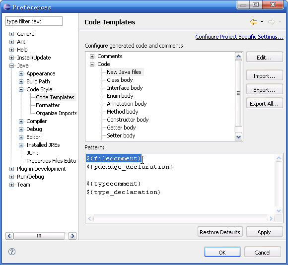 Eclipse���Զ�����ע��