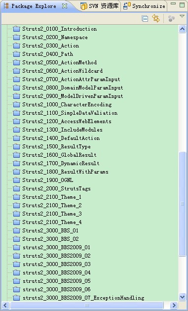 运用Eclipse的Working Set,界面清爽多了