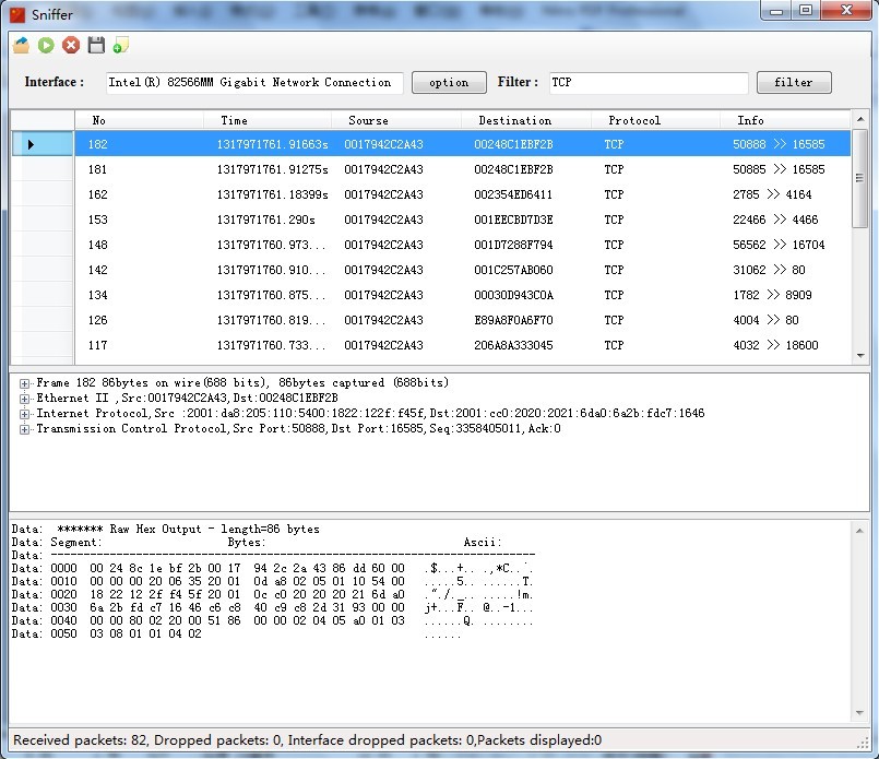 C#SharpPcapʵֵsniffer