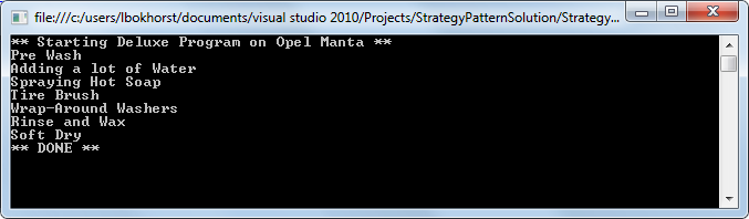 The Strategy Pattern Example in C