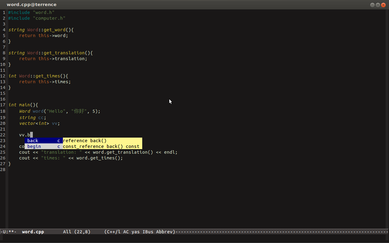 emacs Ӧ�� auto-complete clang ʵ�� c++ ���벹ȫ