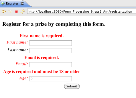 Struts2γForm Validation