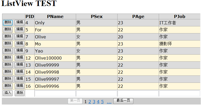 ListView跟Repeater高效分页