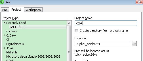 slickedit组合msys调试x264、ffmpeg