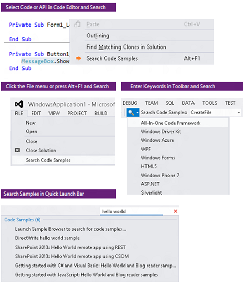 微软公布Visual Studio 2012 示例代码浏览器