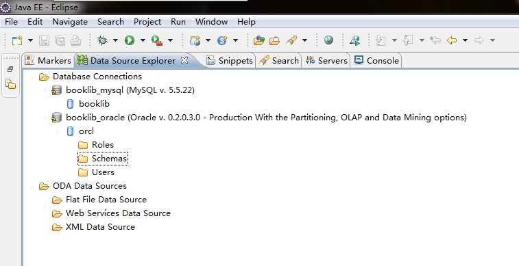 施用Data Source Explorer配置数据库连接