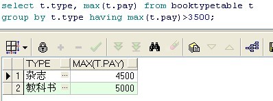 oracle简略学习总结(四)——高级查询