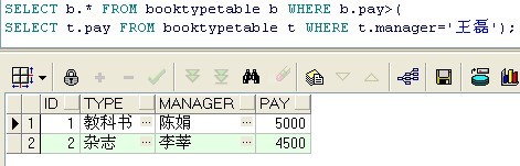 oracle简略学习总结(四)——高级查询