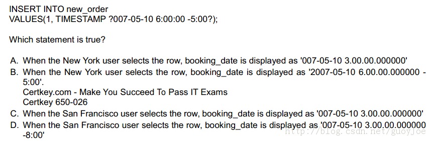 [ÿһ]  OCP1z0-047 :2013-08-26    TIMESTAMP WITH  LOCAL TIME ZONE.112