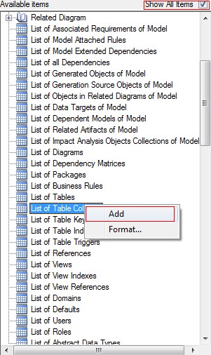 PowerDesigner 15.1生成数据库表格文件