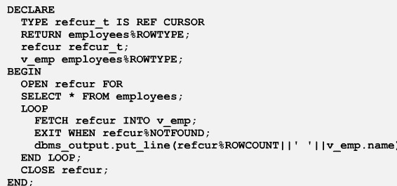 Oracle游标(3)REF动态游标