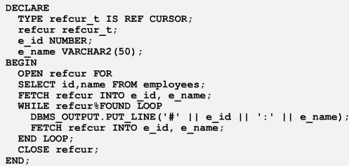 Oracle游标(3)REF动态游标