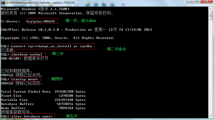 ora-01033:oracle initialization or shutdown in progressֶǿɾıռ쳣