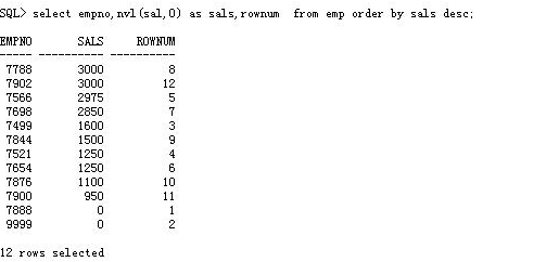 oracle中视图、序列、以及容易分页的事例