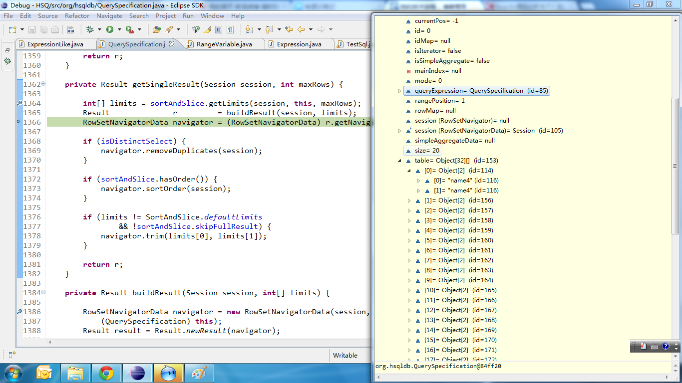 hsqldb源码分析系列四 查询引擎之查询操作