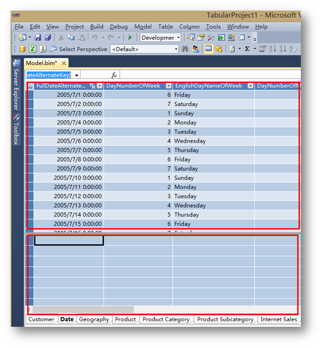 应用SQL Server Analysis Services Tabular Model建立分析模型