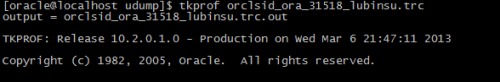 oracle sql_trace追踪与使用tkprof工具分析