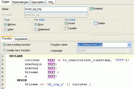 pgsql 分区试验及创建规则失误导致创建触发器错误
