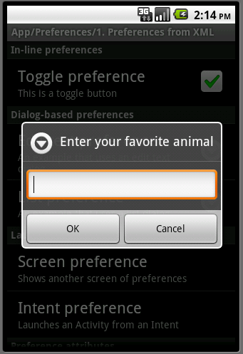 20110510003 Android ApiDemos示范解析(30):App->Preferences->Preferences from XML