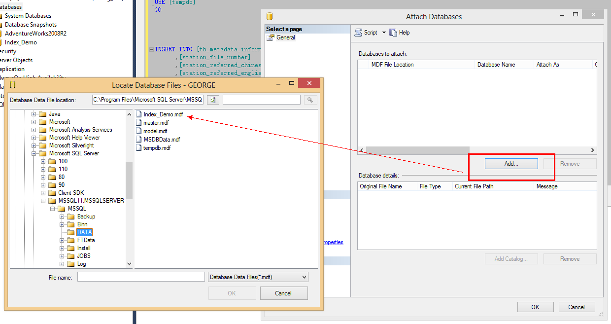 ԭmsserver2005й 'G:\ximin\C#work\ݿ\HR.mdf' ϵýصĽṹȷSQL Server ޷ý