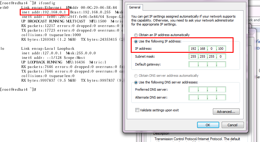 更动Linux网络配置,并使用putty连接