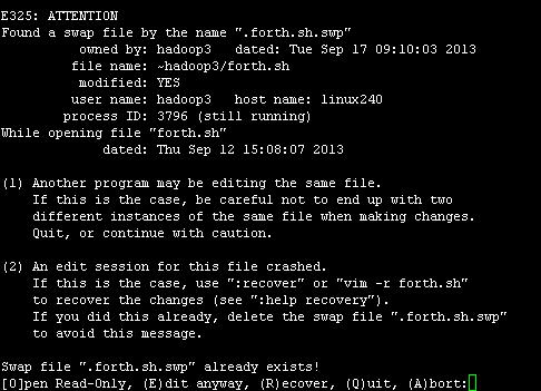 recover viʱCtrl + Z ˳ʱswp