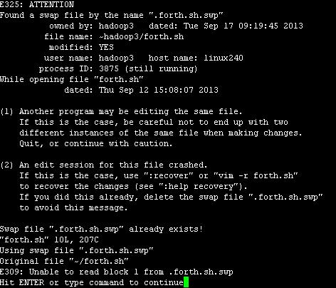 recover viʱCtrl + Z ˳ʱswp