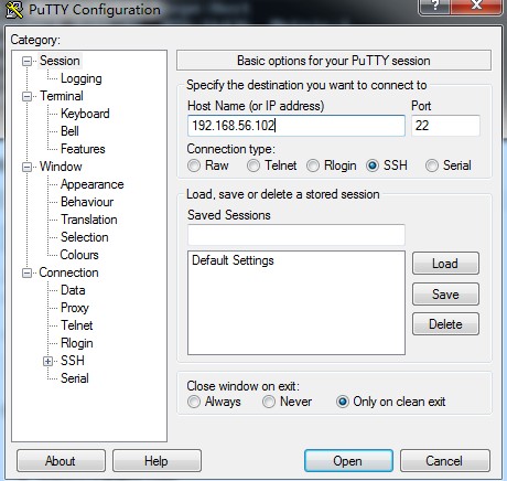 Ӧ��putty����VirtualBox�е�Linux