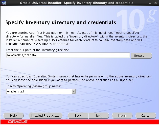 linux 装配oracle10g
