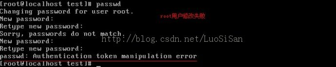 linux����ͨ�û�����������֣�passwd��Authentication token manipulation error��