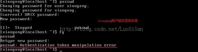 linux����ͨ�û�����������֣�passwd��Authentication token manipulation error��