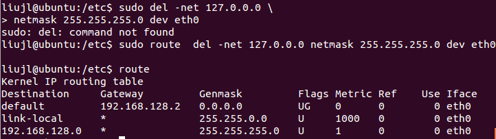 linux网络下令之route