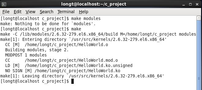 Linux实验2:Linux 内核模块测试