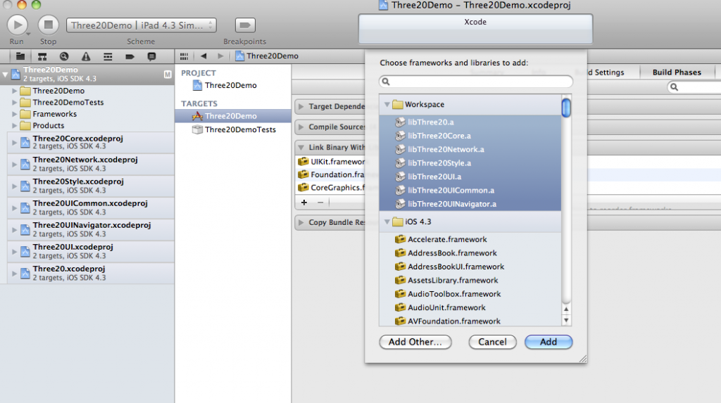 A Visual Guide to Manually Adding Three20 to your Xcode  Project