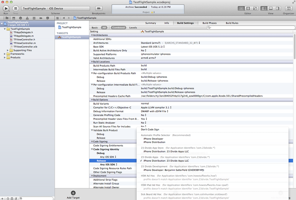 ôһipa How to create an IPA (Xcode 4.3)