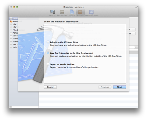ôһipa How to create an IPA (Xcode 4.3)
