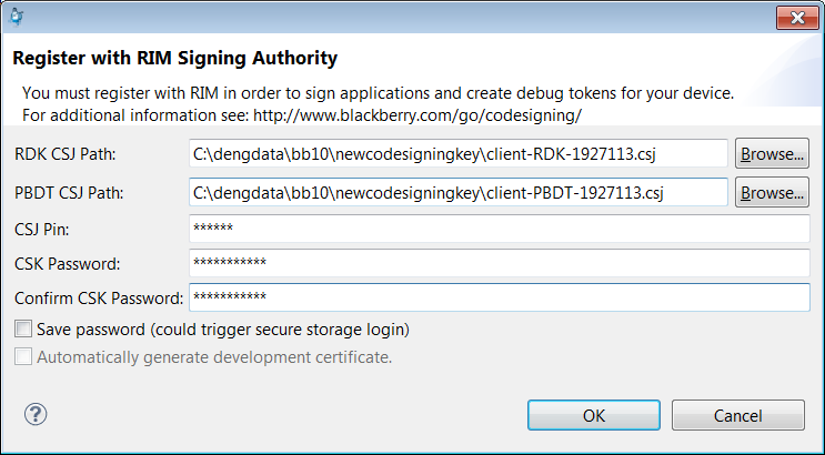 怎么为BB10 Cascades环境安装应用签名