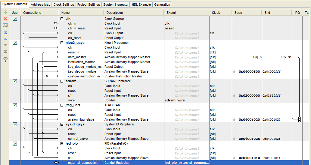Qsys使用心得 Altera Qsys施用心得