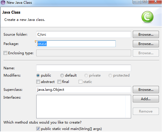 Eclipse用法跟技巧二:自动生成Main方法1