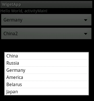 Android Spinner 运用初步
