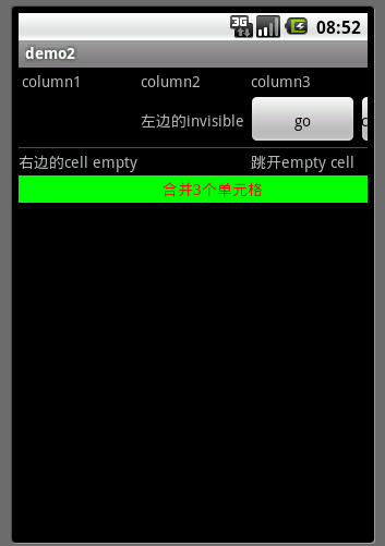 Android Layout之4：Table Layout