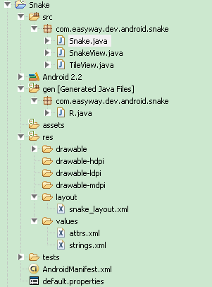 Android中贪吃蛇游戏的学习(1)