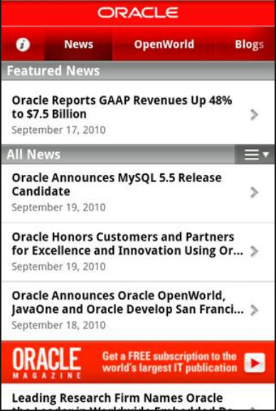 Oracle Android Apps - 'Oracle Now'
